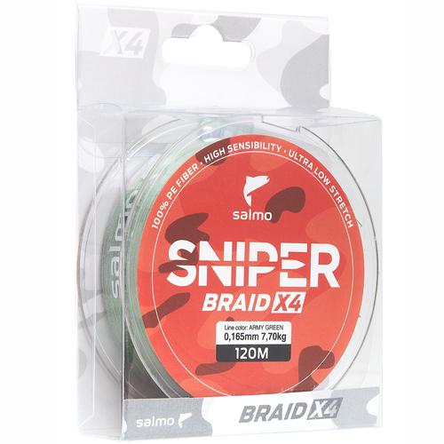 Шнур плетений Sniper Braid Army Green 91 м 0,16 мм 7,7 кг 17lb