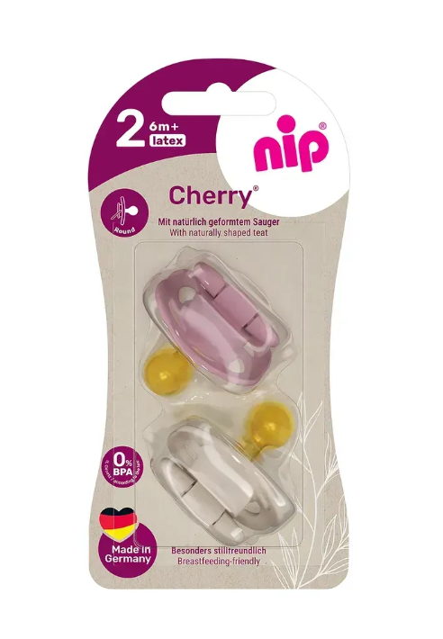 Пустышка Nip Вишенка латекс для девочки 6-18 мес. 2 шт. Розово-бежевый (674-19307)