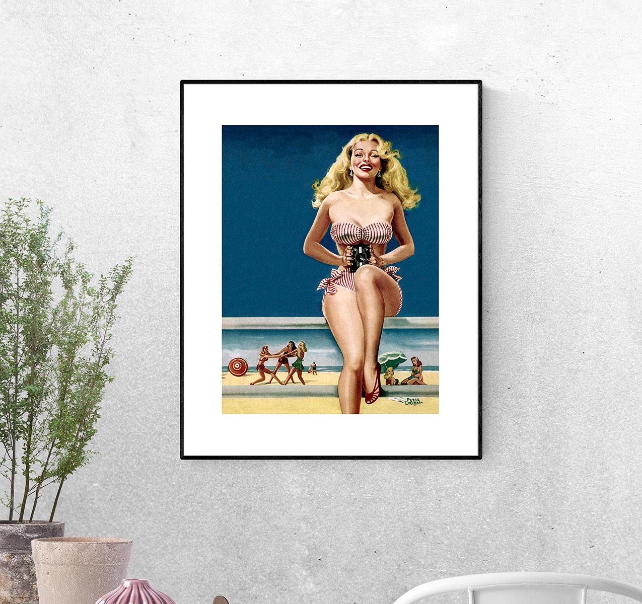 Постер Девушка с фотоаппаратом Питера Дрибена формат А-5 (pin_up0030012_Poster)