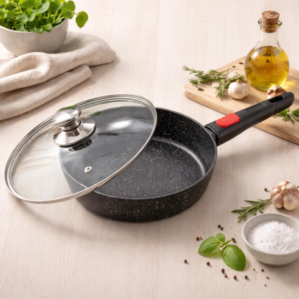 Сковорода глубокая для индукции и духовки Edenberg с крышкой и съемной ручкой мраморное покрытие 26x6,8 см 3,1 л (31555054) Сковорода глубокая для индукции и духовки Edenberg с крышкой и съемной ручкой мраморное покрытие 26x6,8 см 3,1 л (31555054)