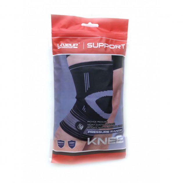 Фиксатор колена LiveUP Knee Support M Черный/Серый (LS5676-bl - фото 2