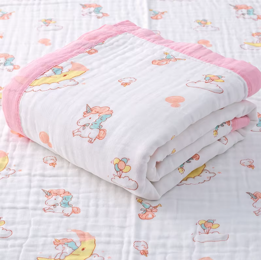 Плед мусліновий Mommy Bag Єдиноріжка на Місяці 110х110 см (143991)