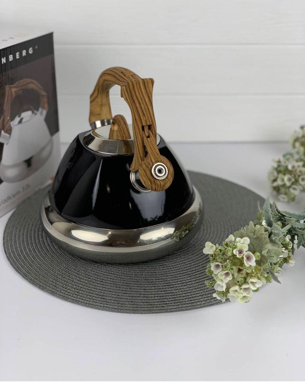 Чайник Edenberg EB-8823 из нержавеющей стали для индукционной плиты 3 л Черный (2530556557) - фото 4 Чайник Edenberg EB-8823 из нержавеющей стали для индукционной плиты 3 л Черный (2530556557) - фото 4