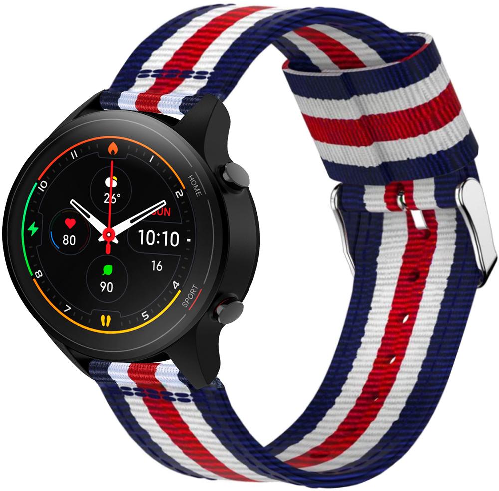 Ремешок тканевый Canvas для Xiaomi Mi Watch Blue/White/Red (23120)