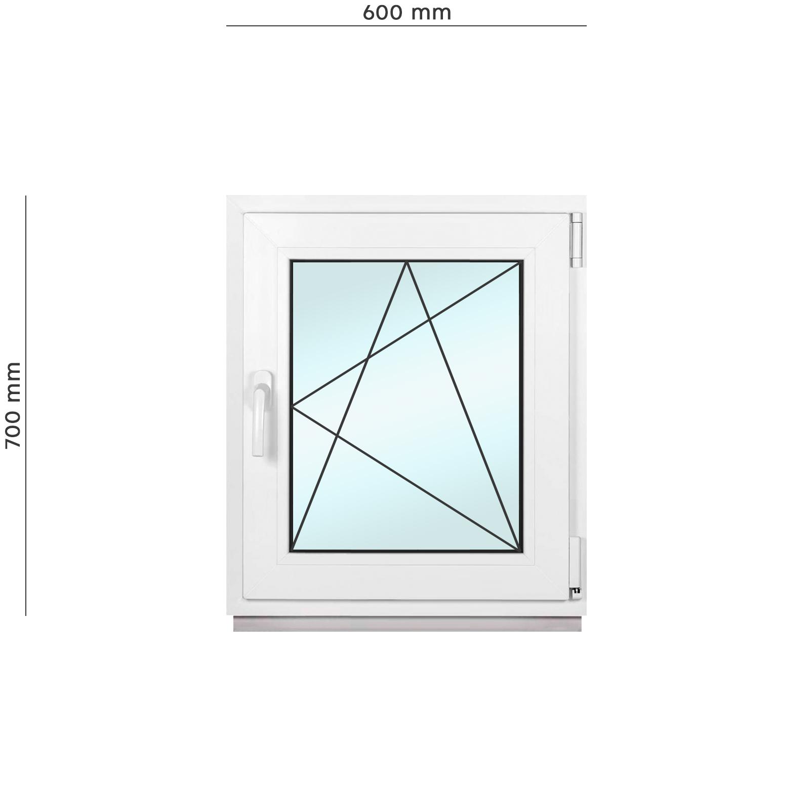 Окно металлопластиковое Framex поворотно-откидное с правым открытием 600х700 мм Белый - фото 2