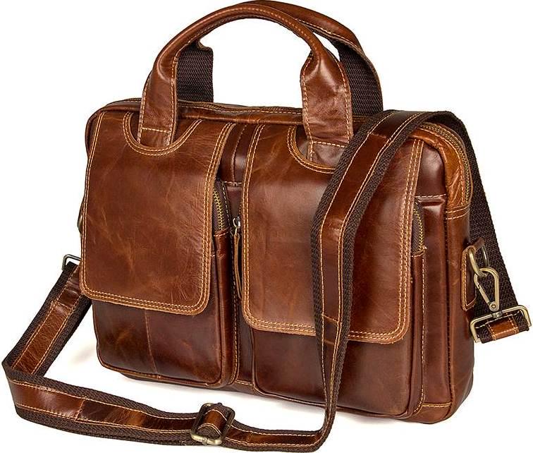 Сумка мужская Vintage 14517 кожаная Коричневый
