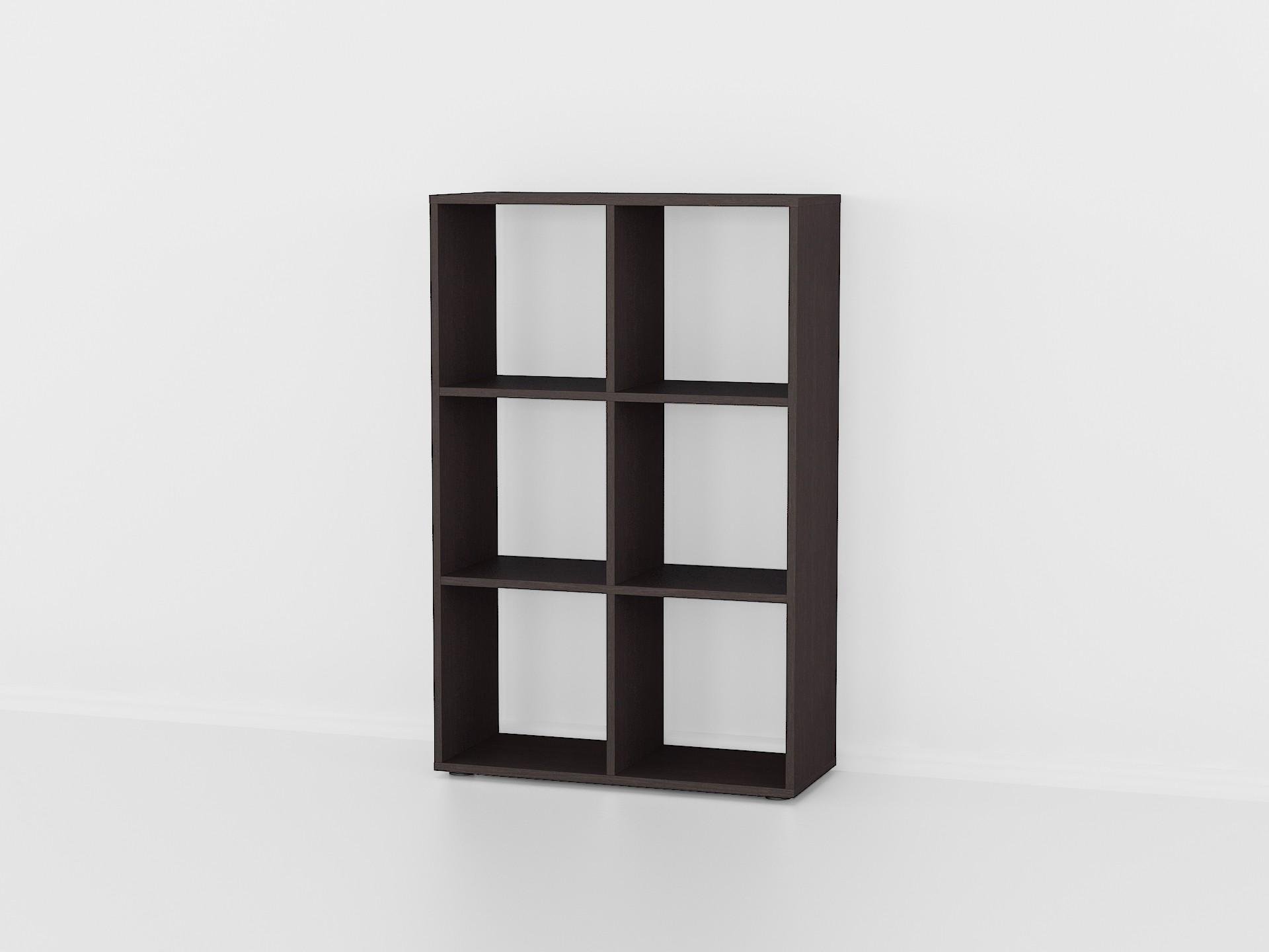 Стеллаж для книг и декора на 6 ячеек P-16 720x290x1078 мм Венге Магия - фото 3