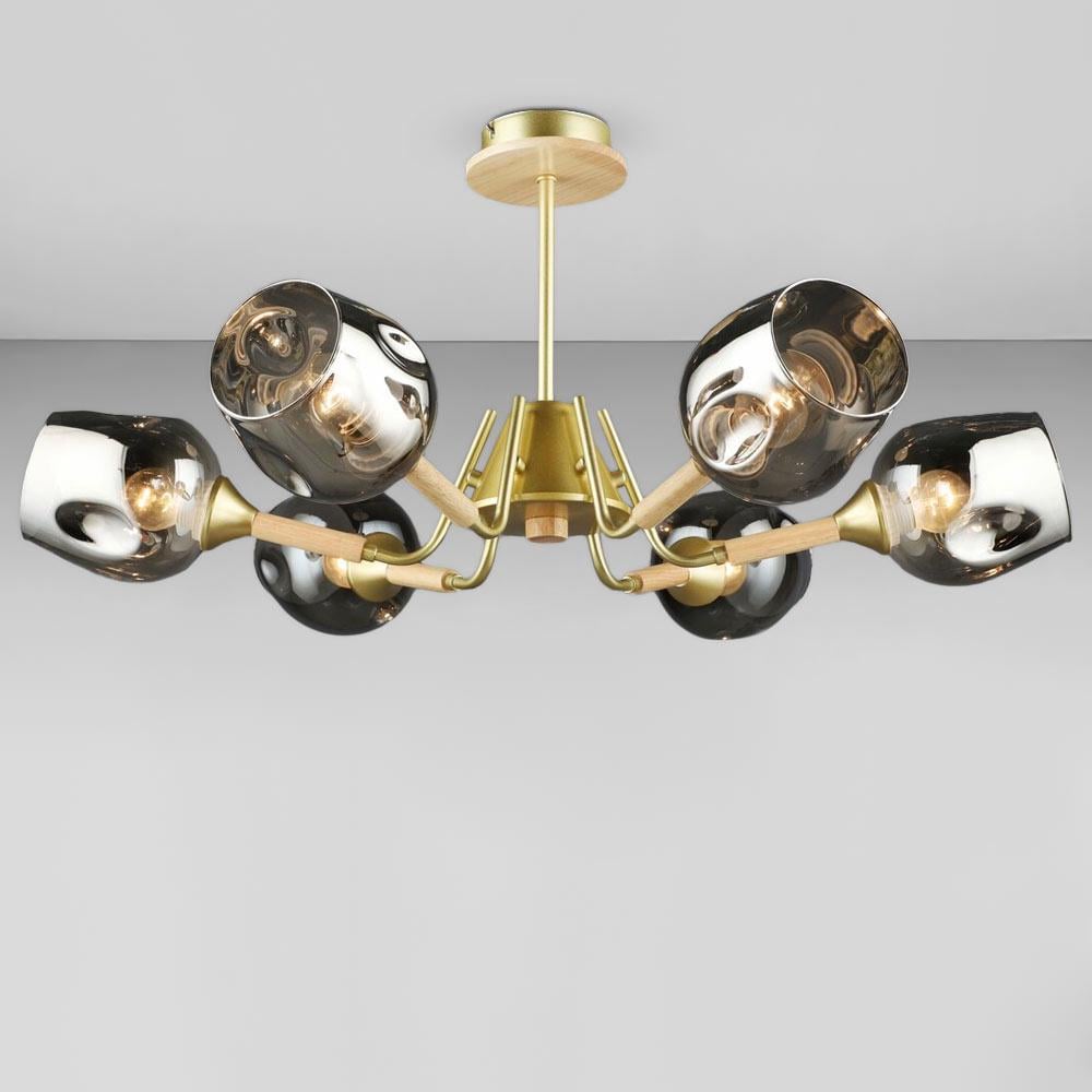 Люстра-молекула стельова Lighthouse SRS-20123/6 Золотий/Чорний (113311) Люстра-молекула стельова Lighthouse SRS-20123/6 Золотий/Чорний (113311)