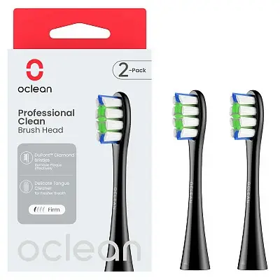 Насадки для зубной щетки Oclean Professional Clean Brush Head for Onе SE Air X F1 P1C5 B02 2 шт. Black - фото 2