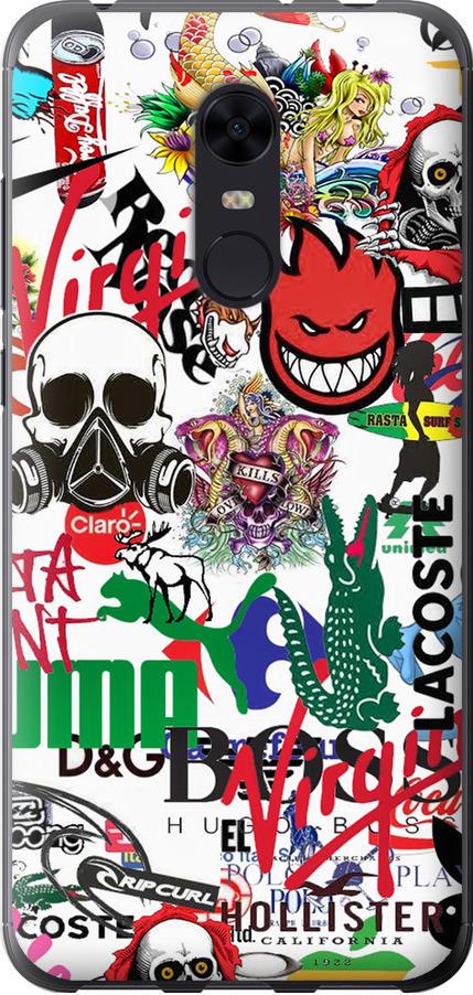 Чехол на Xiaomi Redmi 5 Plus Many different logos (4022u-1347-42517)