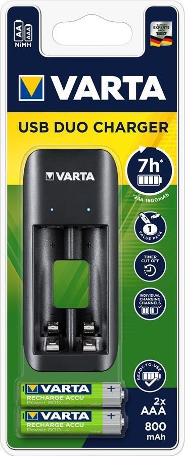 Зарядний пристрій Varta Value USB Duo Charger +2xAAA 800mAh - фото 1