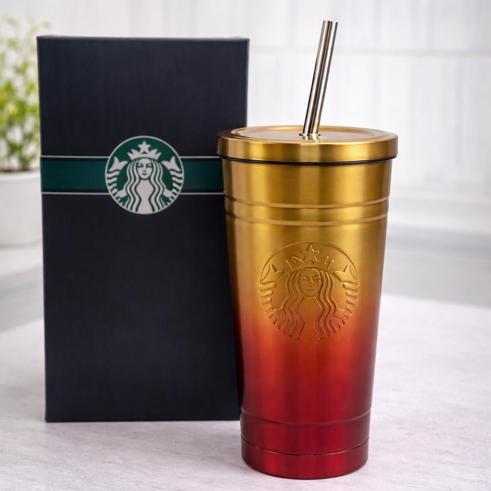 Термокружка 124712 600 мл из нержавеющей стали 304 с трубочкой и крышкой Красный