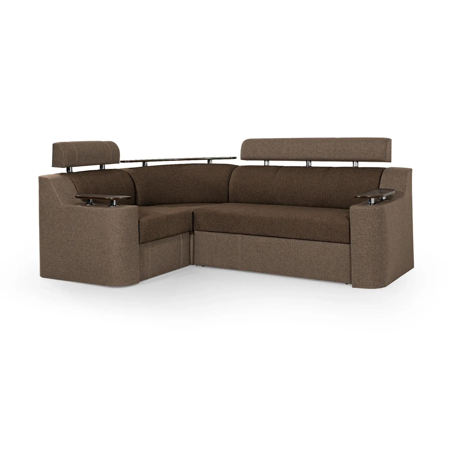 Диван угловой Невада 255х185 см Коричневый с бежевым (28118799)