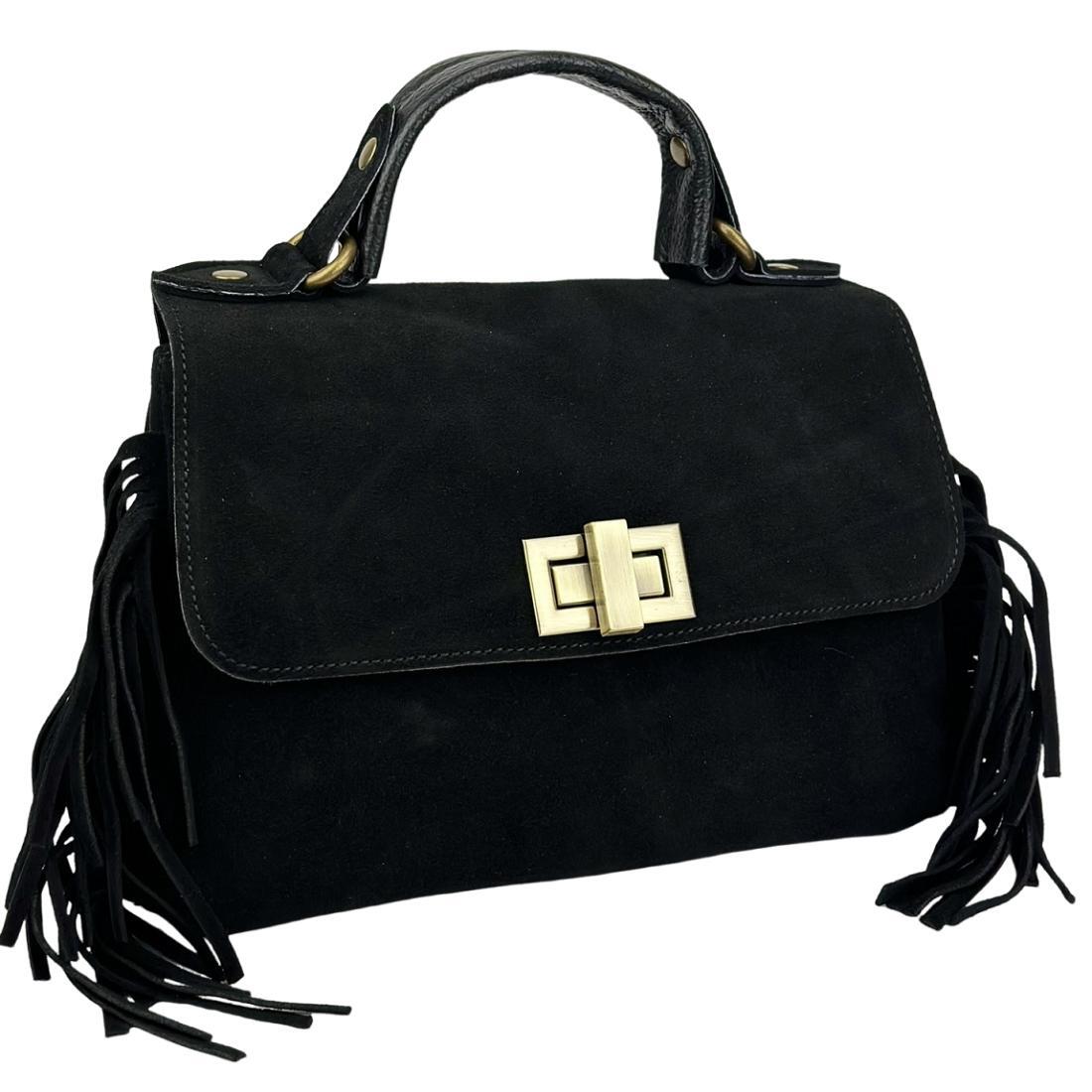 Жіноча сумка крос-боді Royal Bag F-IT-7858A замшеве з бахромою Чорний (8156) Жіноча сумка крос-боді Royal Bag F-IT-7858A замшеве з бахромою Чорний (8156)