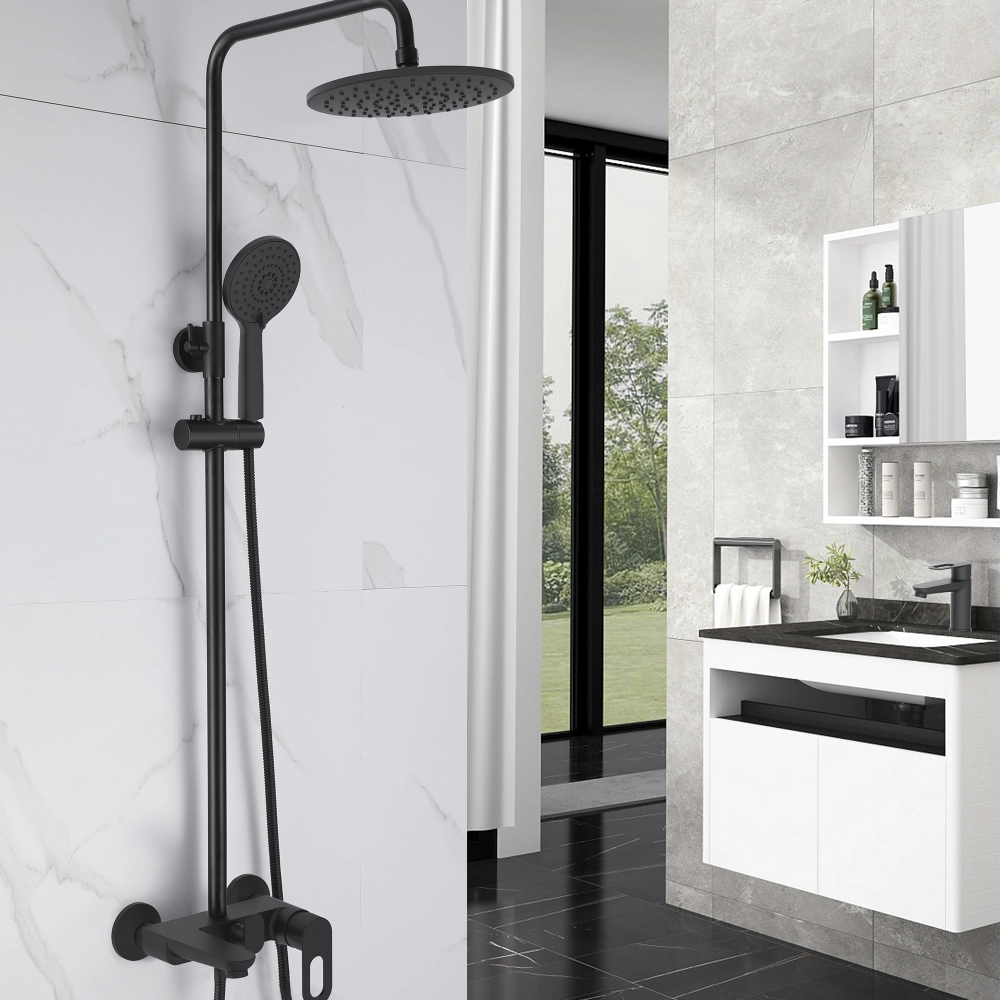 Душова система Lidz Latwa 1030 на три споживача з виливом Чорний