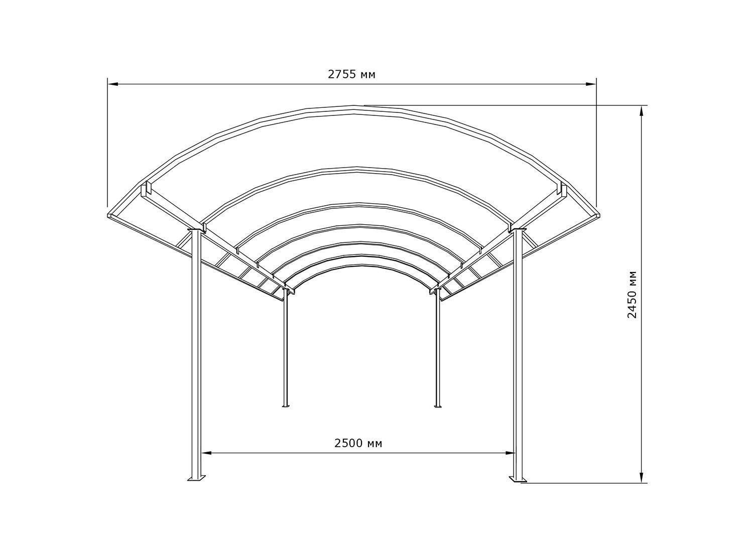 Навіс автомобільний Арковий Збери Сам 6000х3000 мм (1715354779) - фото 5
