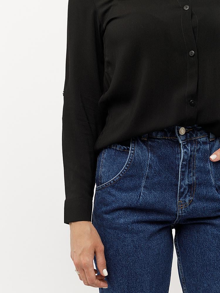 Сорочка жіноча ЦБ-00227668 із довгим рукавом р. 50 Чорний (SKT000927073) - фото 2 Сорочка жіноча ЦБ-00227668 із довгим рукавом р. 50 Чорний (SKT000927073) - фото 2