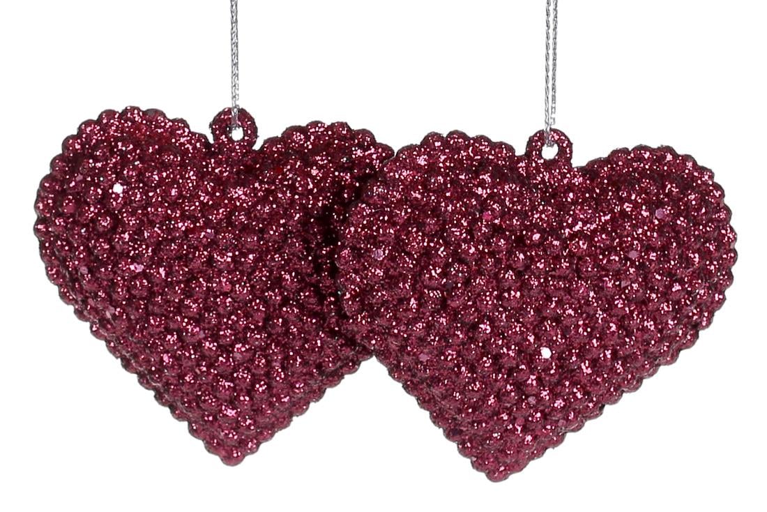Набор елочных украшений BonaDi Сердце 2 шт. (113-459) Набор елочных украшений BonaDi Сердце 2 шт. (113-459)