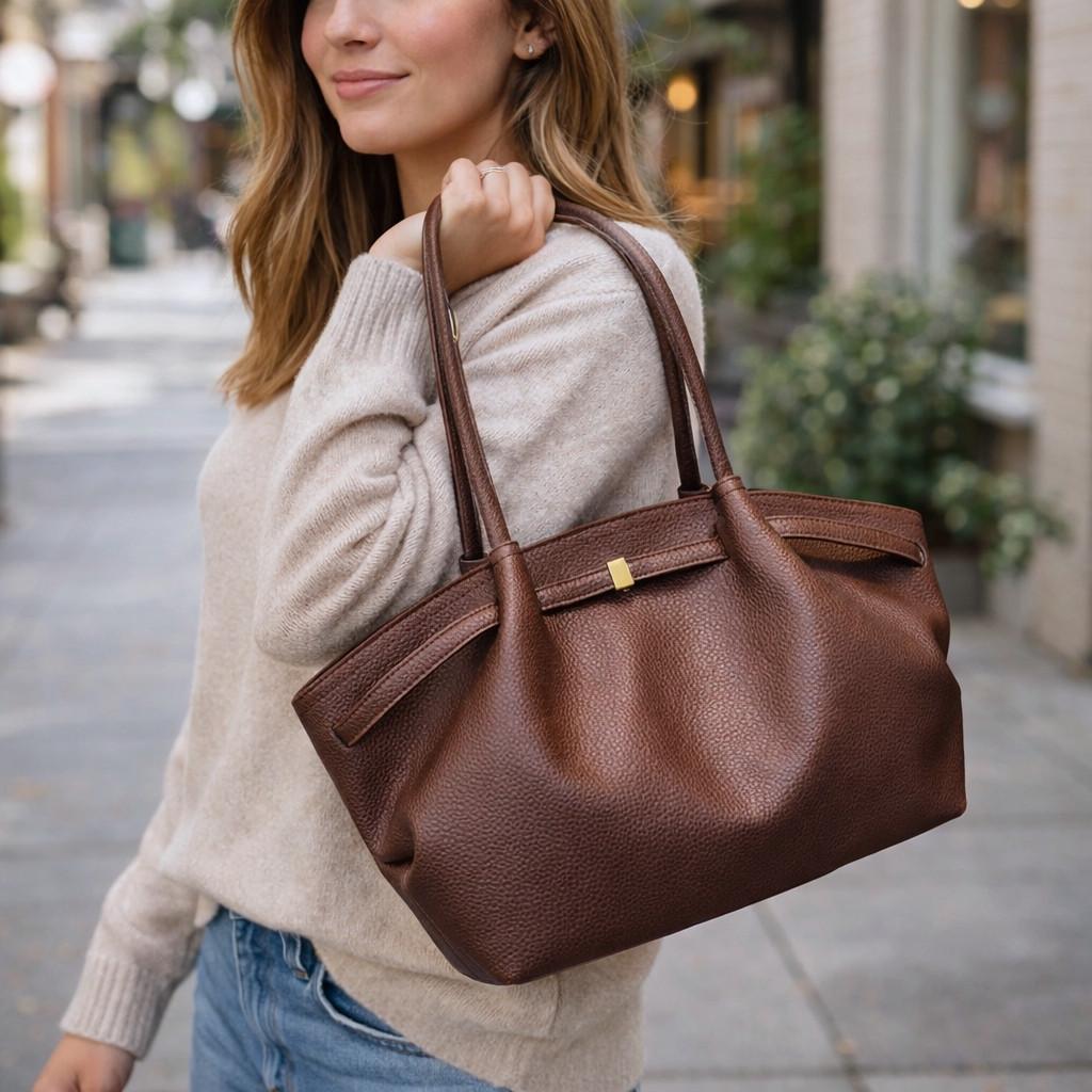 Женская сумка-тоут Lorian на одно отделение из искусственной кожи Кофейный (LR 11151 Coffee)