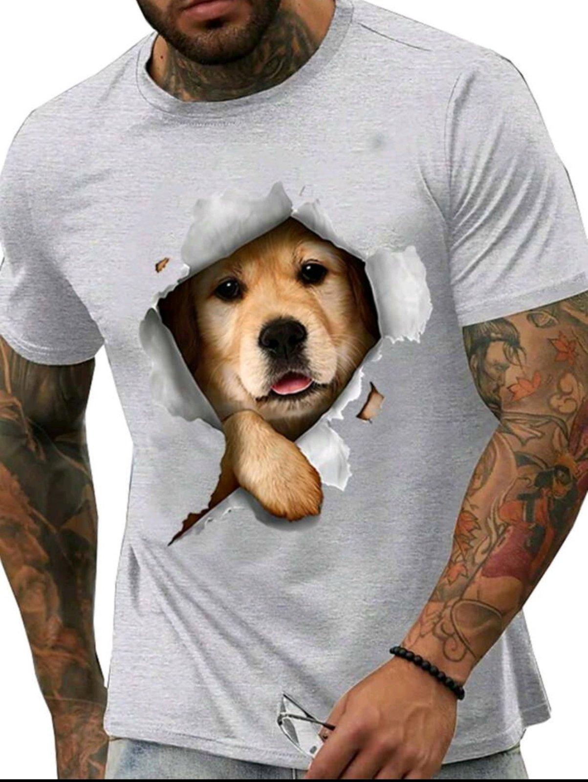 Футболка мужская Manfinity Dauomo с рисунком XL Серый (27471751)