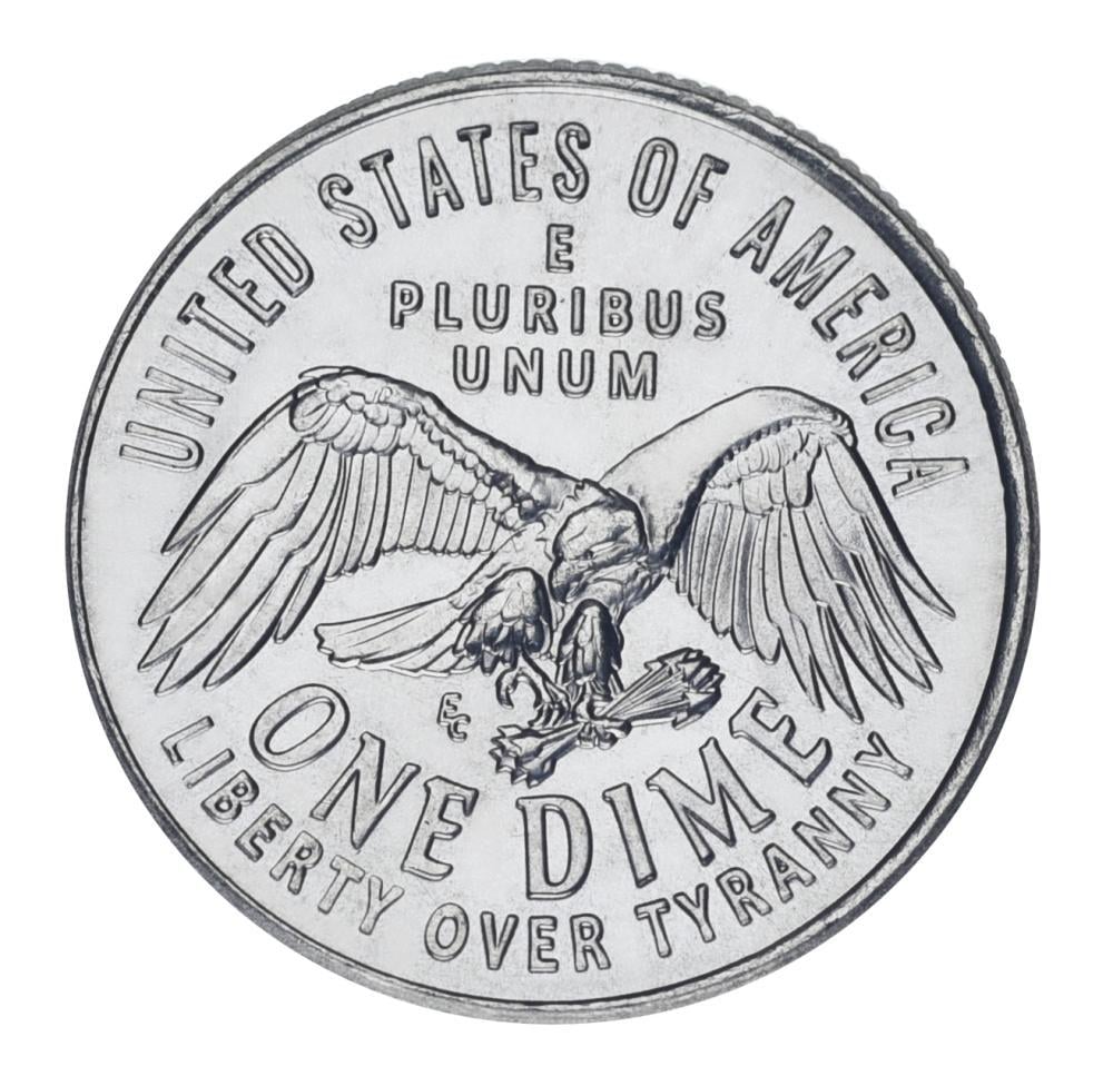 Монета коллекционная США 10 центов 2026 года UNC P 1 Dime 250 лет независимости США 1776-2026