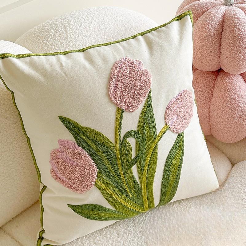 Набор декоративных подушек Тюльпан 45х45 см 4 шт. Розовый - фото 5 Набор декоративных подушек Тюльпан 45х45 см 4 шт. Розовый - фото 5