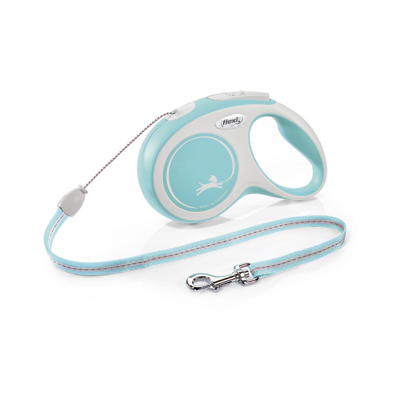 Поводок-рулетка Flexi New Comfort S 8 м до 12 кг Голубой (43011)