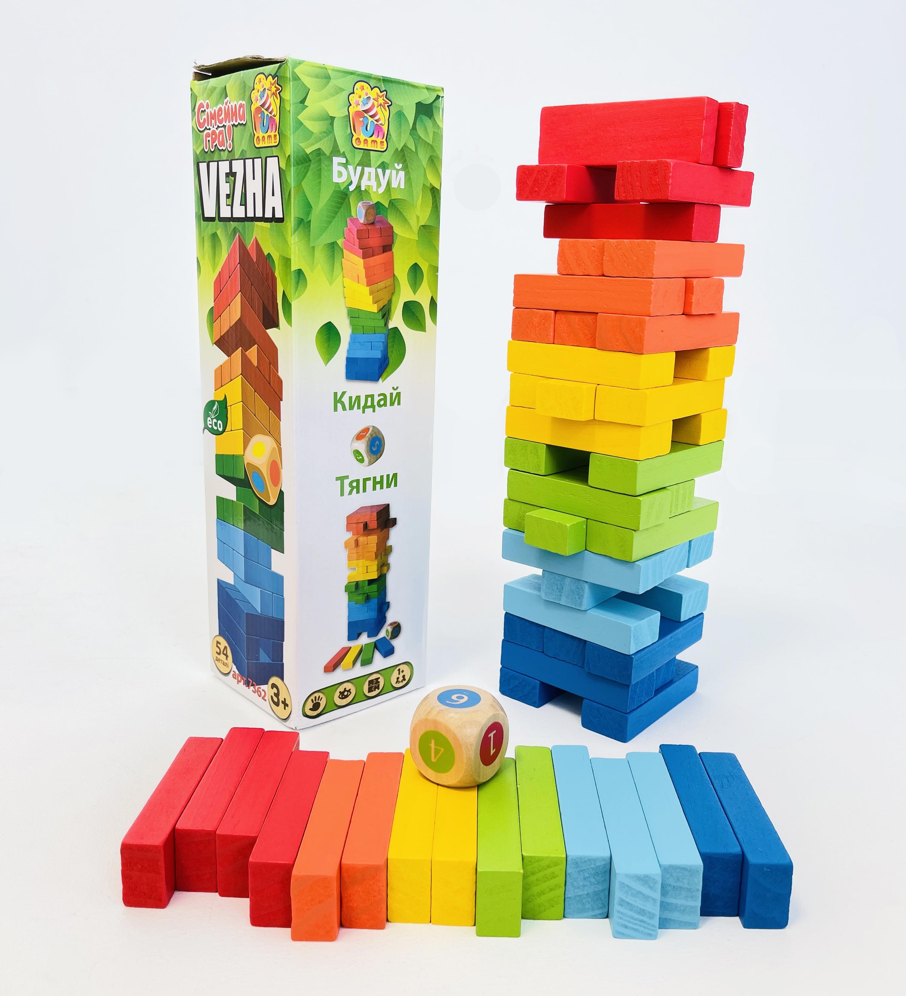 Детская деревянная развивающая игрушка кубики башня Oray - фото 11