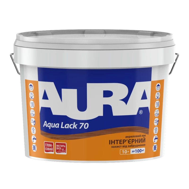 Лак акриловый Aura Aqua Lack 70 панельный 10 л (2571476837)