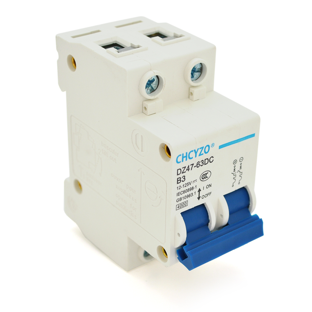 Автоматический выключатель CHCYZO DZ47-63DC-B3 2P 3A 12-125V (34511)