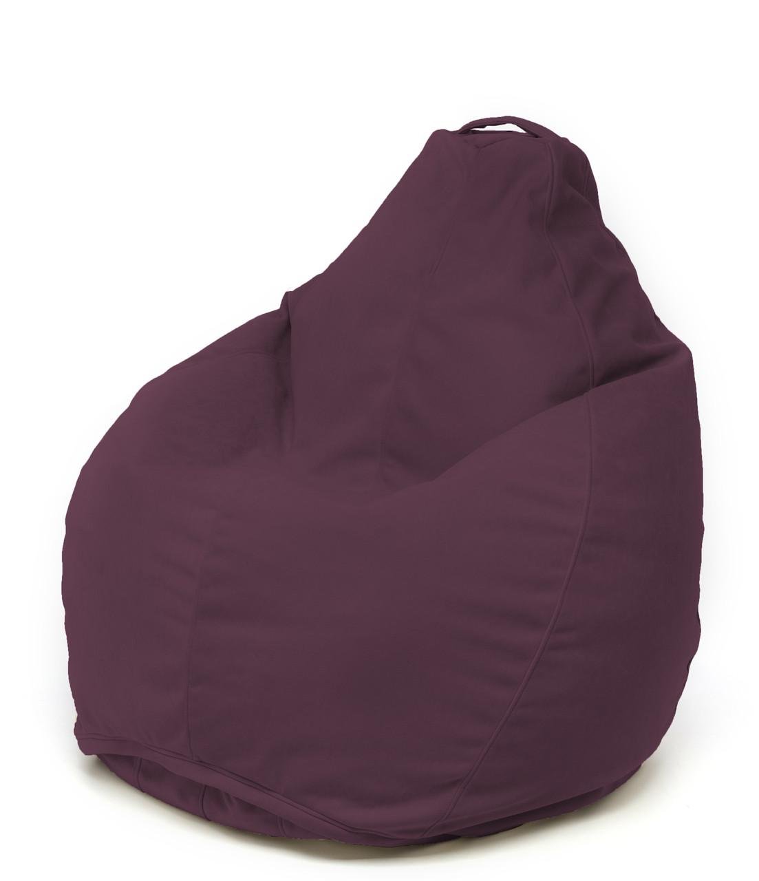 Кресло-мешок Mr.Bean Груша из велюра L Фиолетовый (vbbl11)