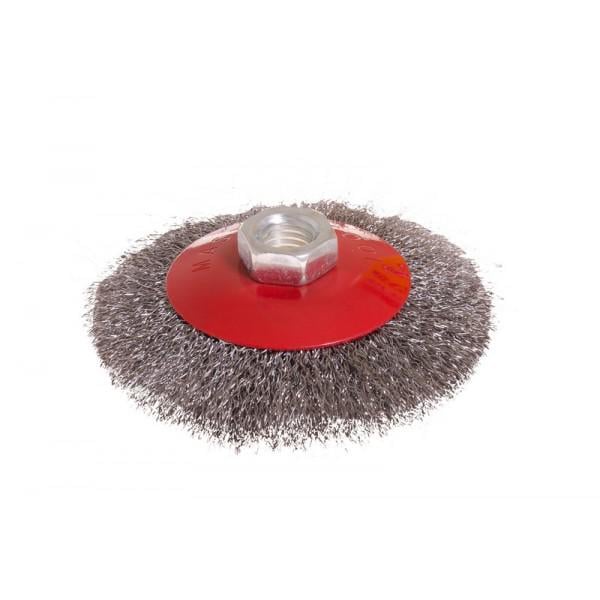 Щетка конусная MasterTool GM из рифленой проволоки D100 М14 (19-8210)