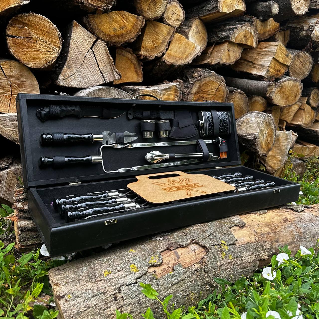 Набор шампуров в кейсе Барбекю Блэк 2 M