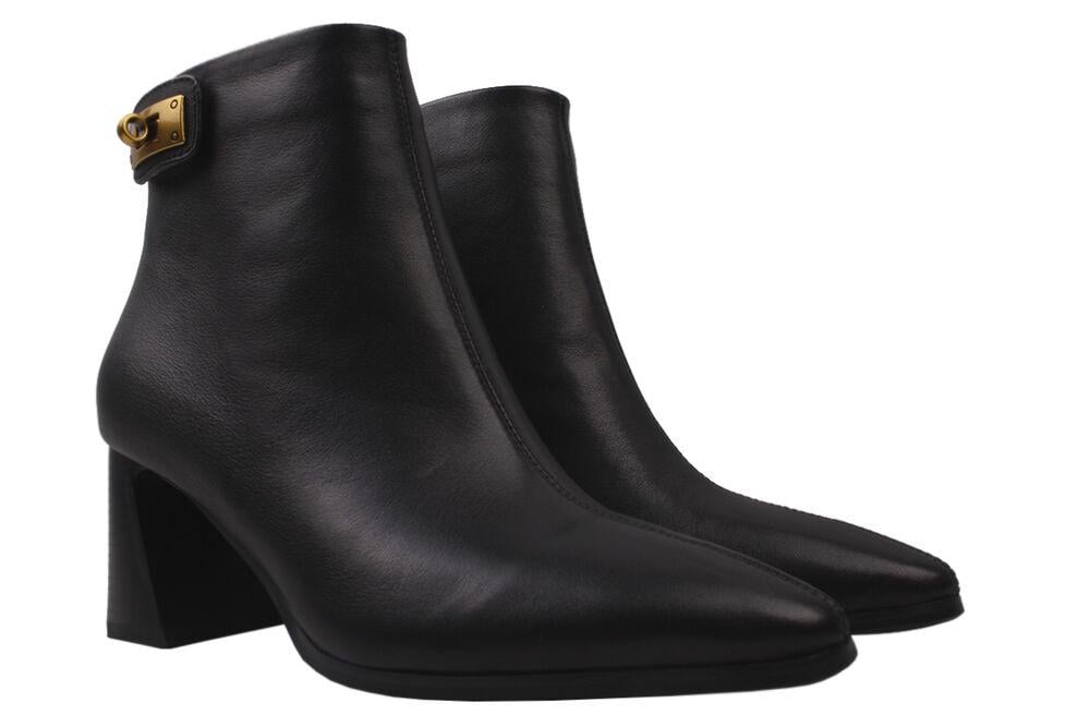 Ботильоны женские Berkonty из кожи р. 37 Черный (212-20DH)