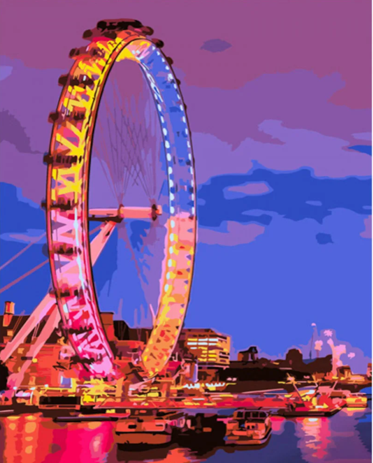 Картина по номерам Strateg Колесо Обозрения 40х50 см (GS683)