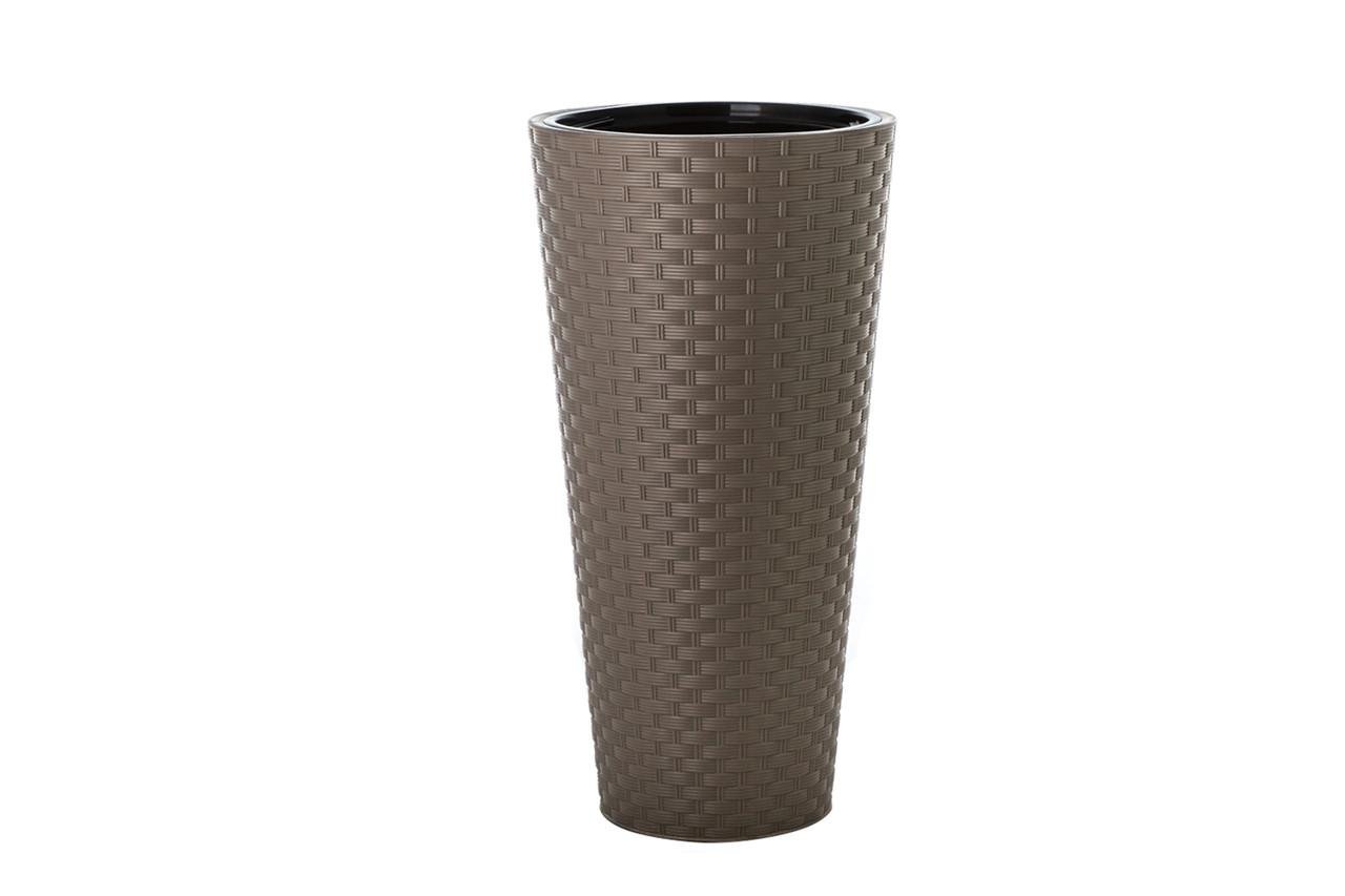 Горшок для цветов Form-Plastic Ротанг круглый 63 л 40х79 см Коричневый