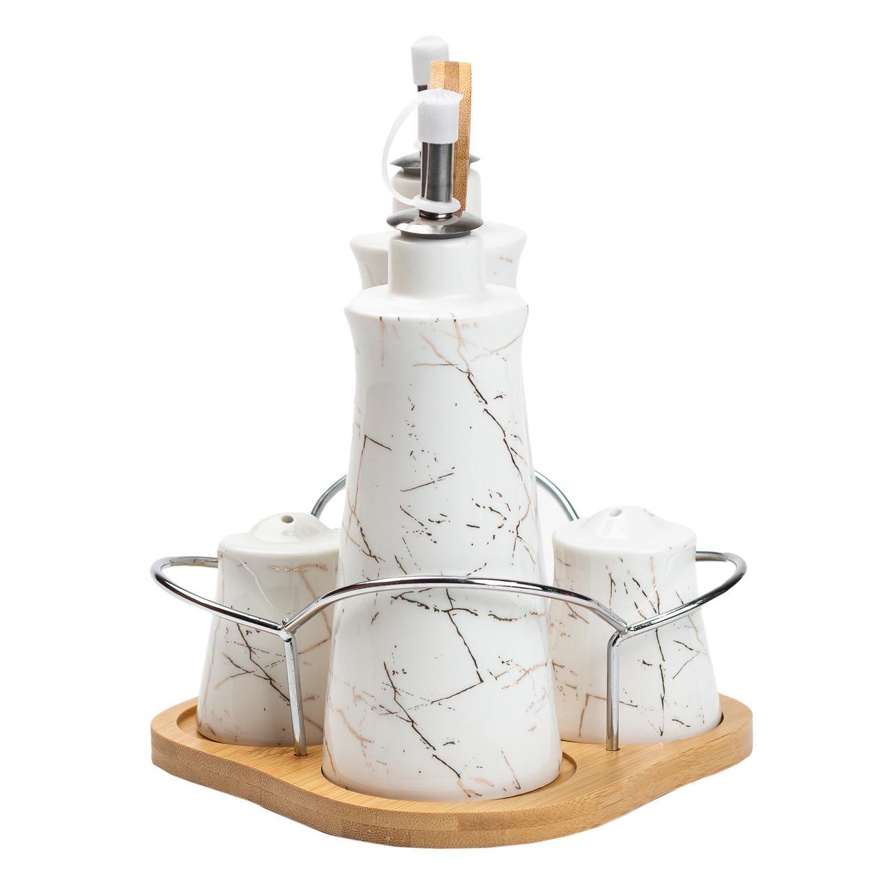 Набір для спецій HP1219 на бамбуковій підставці 4 предмети (A-032732) - фото 3