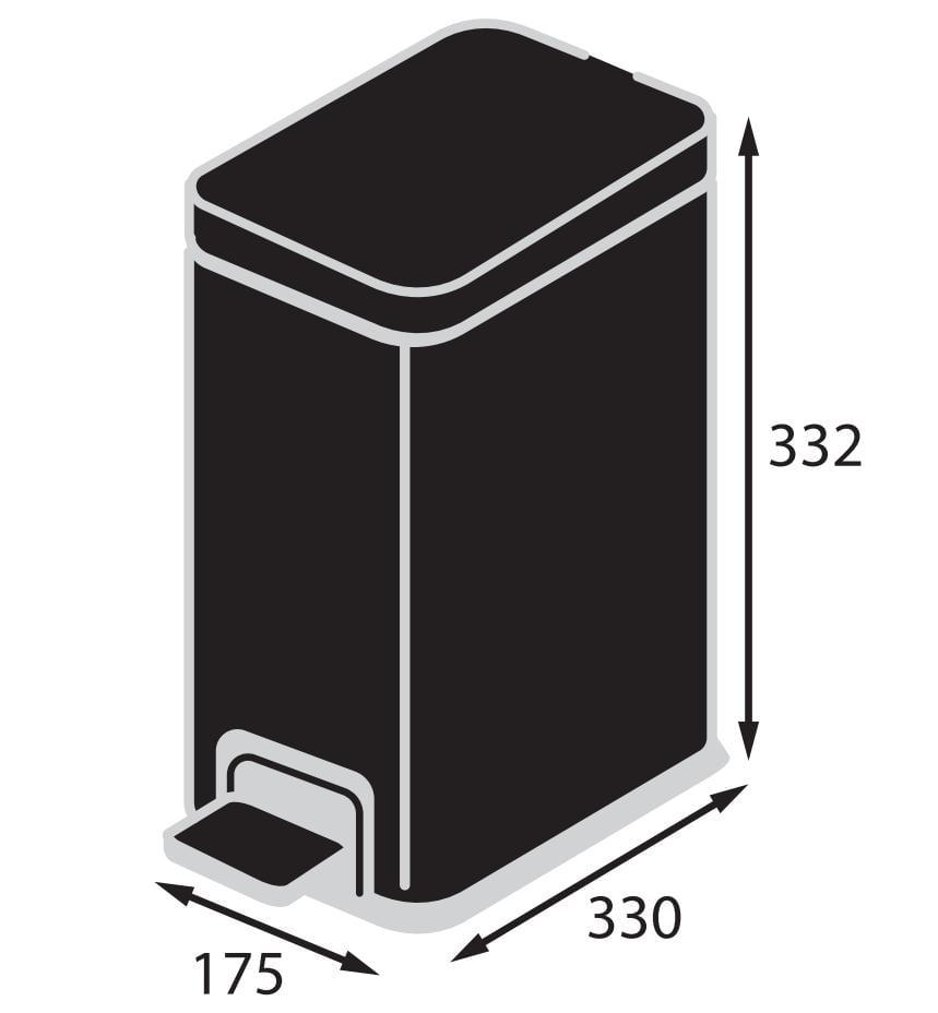 Ведро для мусора KOER TC-010108-05 с плавным закрытием прямоугольное 8 л Черный (KR5593) - фото 2
