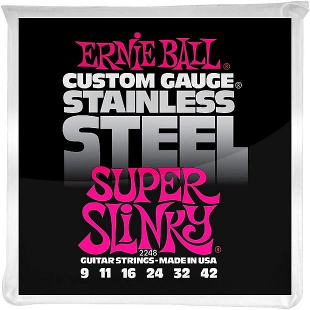 Струни для електрогітари Ernie Ball 2248 Stainless Steel 9-42 Super Slinky (441) - фото 1