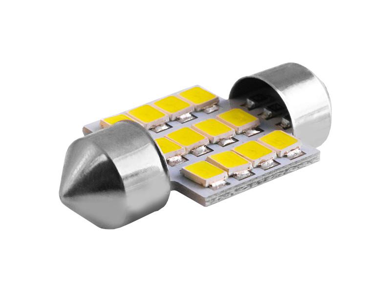 Автолампа светодиодная C5W SV8,5 12 В 31 мм SMD2835-12led Белый (2933)