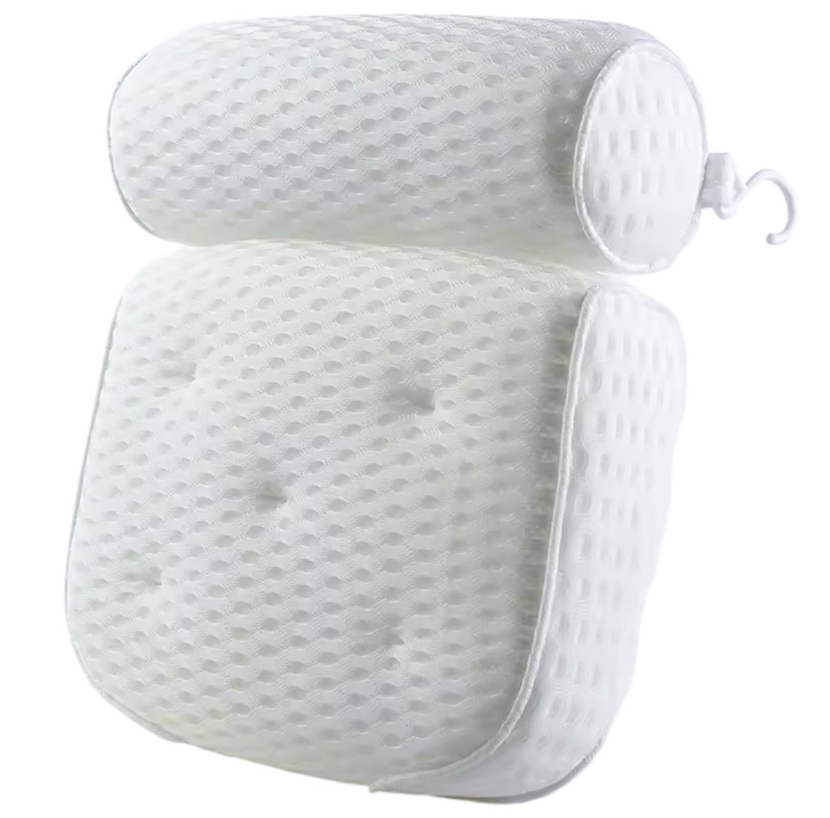 Подушка для ванни на присосках під голову ортопедична Білий (483839)