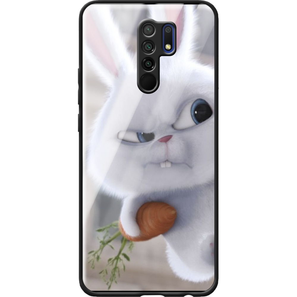 Чехол BoxFace Xiaomi Redmi 9 Rabbit Snowball Черный силикон со стеклом (40233-up1116-40865)