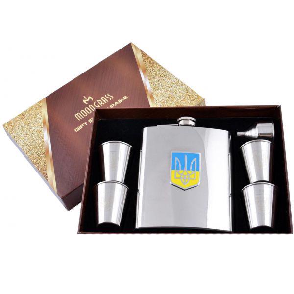 Набор фляга и 4 стопки UA Color 530 мл Нержавеющая сталь