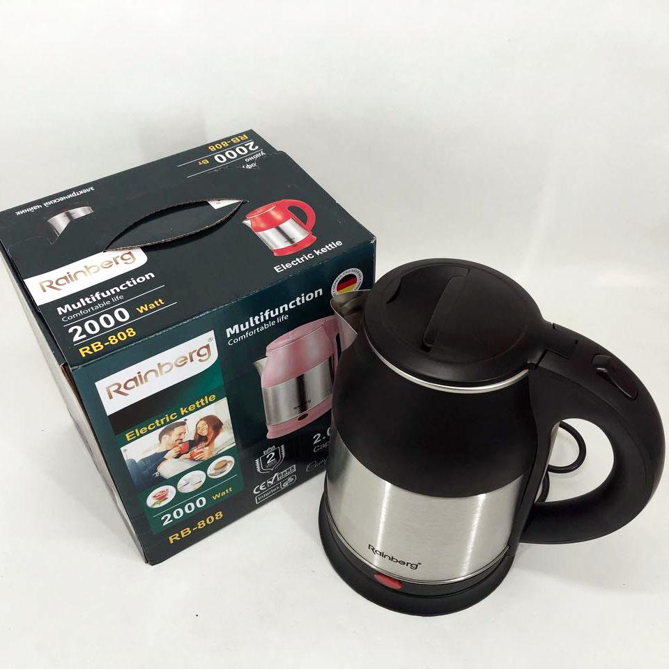 Електрочайник Rainberg RB-808 2 л нержавіюча сталь Чорний (266157) - фото 7 Електрочайник Rainberg RB-808 2 л нержавіюча сталь Чорний (266157) - фото 7