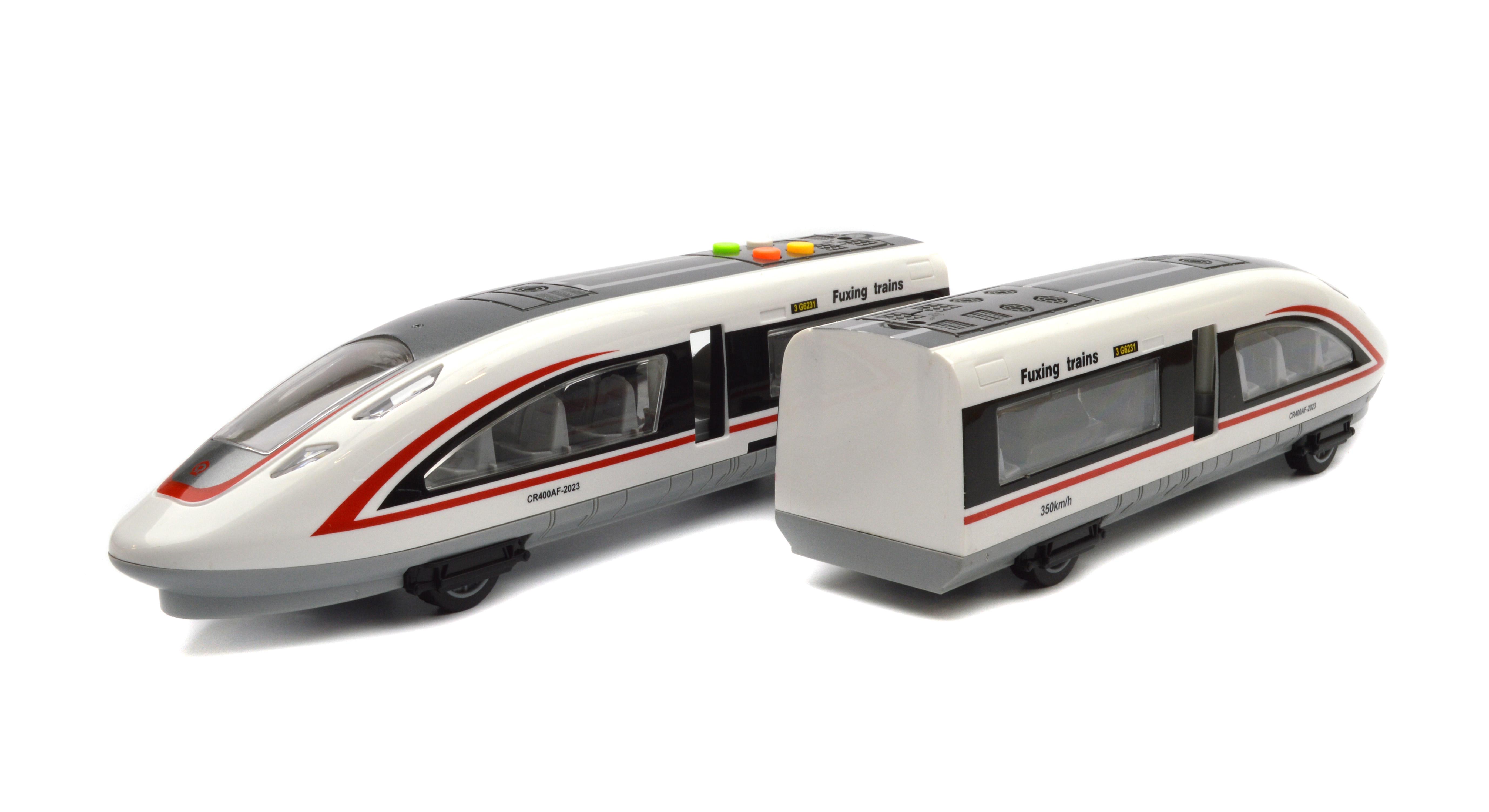 Игрушка скоростной поезд инерция/свет/звук/открывающаяся дверь (WY970A) - фото 4