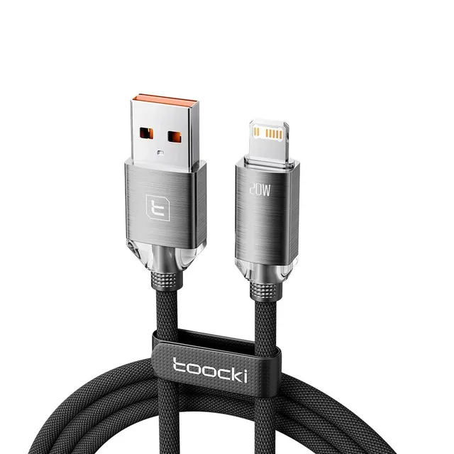 Кабель Toocki USB A-Lightning 1 м 20w/2 4A Сірий (TQ-X31A1AL1GREY20)