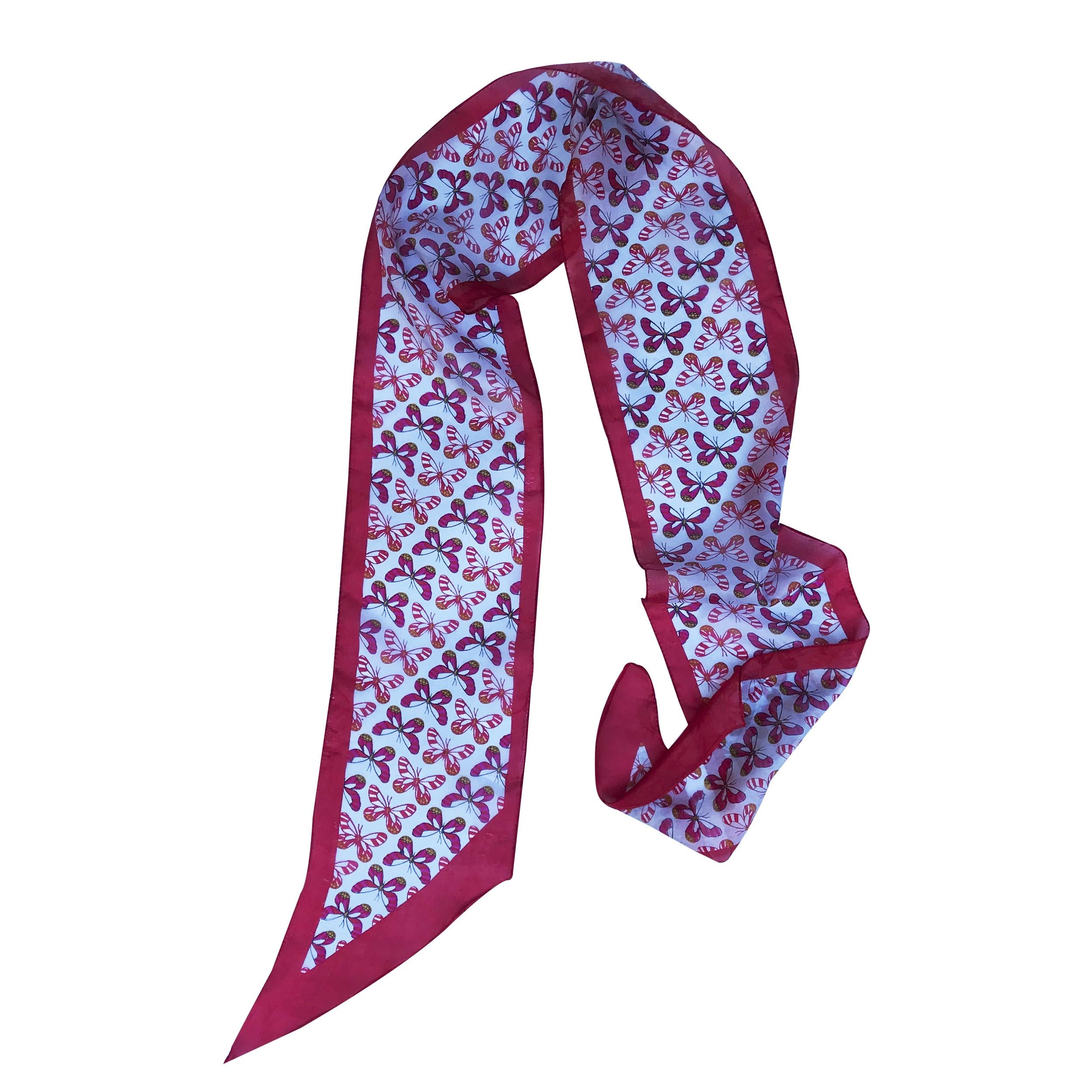 Шарф шовковий натуральний Silk Route 15х165 см Червоний/Білий (418)