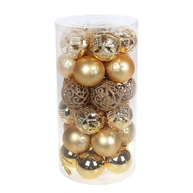 Набор пластиковых новогодних шаров Flora 30 шт. D-6 см (12053)