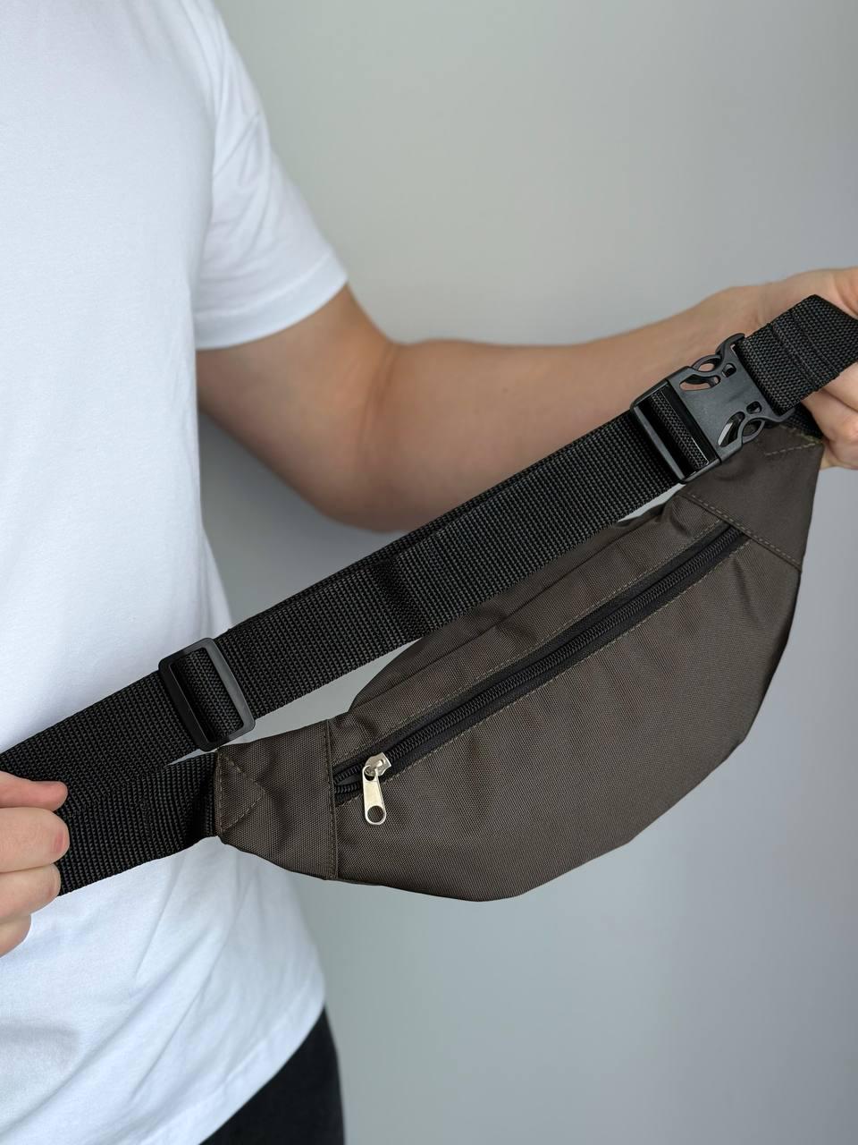 Сумка-бананка на пояс 4 отделения Хаки (4894583) - фото 3