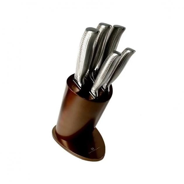 Набор ножей Edenberg EB-11021 с подставкой 6 пр. Brown (EB-11021-1)
